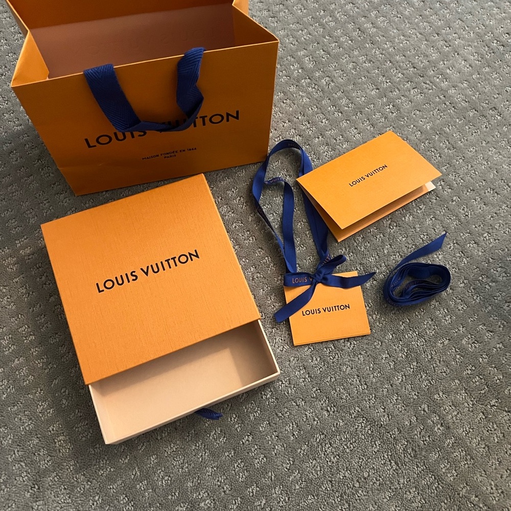 Louis Vuitton Orange and Blue Shopping Box & Bag